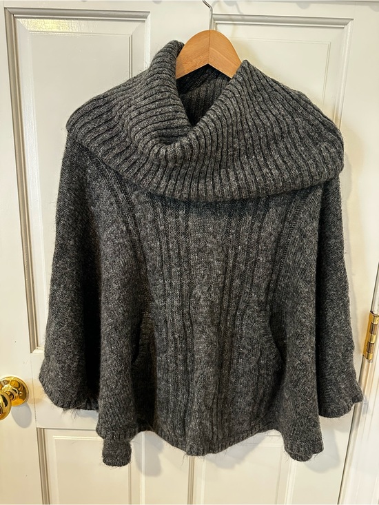 H&M Sweaters - H&M Dark Gray Funnel Cowl Neck poncho style Sweater